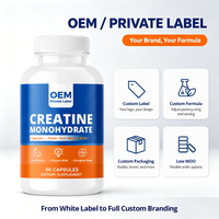 Capsules de créatine monohydrate, complément nutritionnel sportif pour adultes, formule personnalisée, soutien énergétique pour l'entraînement, sans gluten, OEM, marque privée
