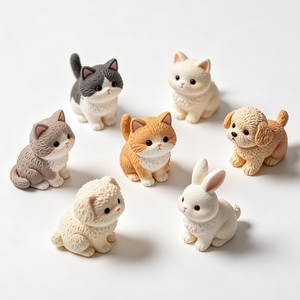 Figurines d'animaux en résine écologiques, matériaux flexibles, modèles miniatures pour les boutiques de cadeaux - Product Image 1
