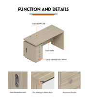 Bureau moderne à panneau extensible en teck Mobilier de bureau à domicile avec tiroir Table d'étude pour immeuble de bureaux Bureaux élégants pour le personnel informatique