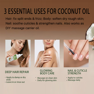 Aceite de Coco Virgen Orgánico Prensado en Frío, Loción Corporal de Aceite de Coco Puro Multiusos para Cabello, Cuerpo <span class=keywords><strong>y</strong></span> <span class=keywords><strong>Uñas</strong></span>, Repara la <span class=keywords><strong>Piel</strong></span> Seca <span class=keywords><strong>y</strong></span> Encrespada - Product Image 5