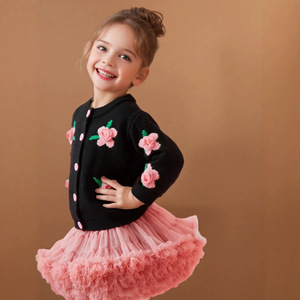 <span class=keywords><strong>Pull</strong></span> en tricot pour filles, nouvelle collection automne-hiver 2026, col rond tendance, cardigan à fleurs 3D, <span class=keywords><strong>pull</strong></span> pour filles - Product Image 3
