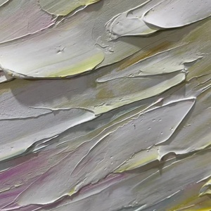 Pintura al Óleo Horizontal Pastel Dream, Pintura al Óleo Abstracta Neutral con Textura 3D, Arte en Lienzo Minimalista Hecho a Mano para Decoración de Paredes - Product Image 6