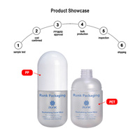 Vente en gros de flacons vaporisateurs pour maquillage et soins du visage, flacon vaporisateur 220 ml en PET blanc transparent, impression sérigraphique, flacons cosmétiques