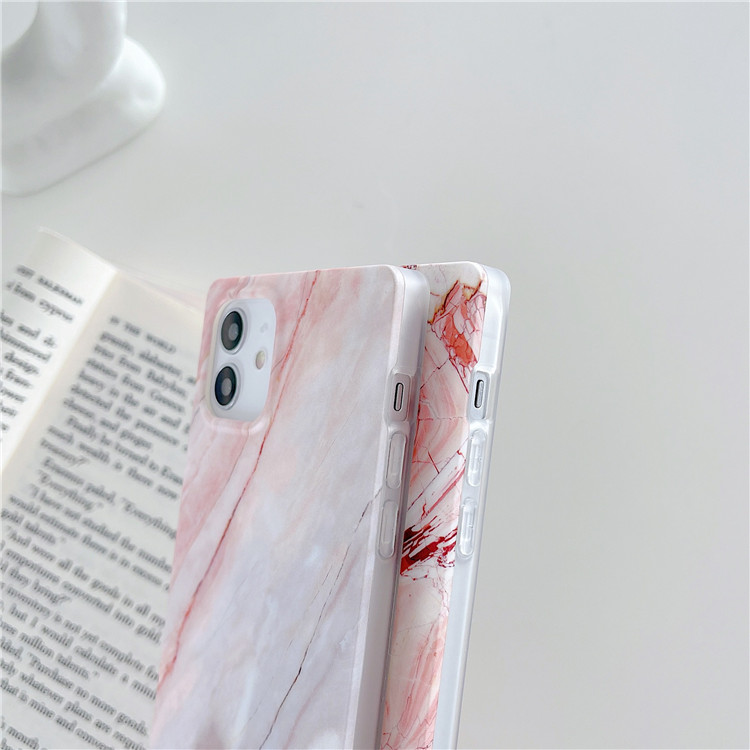 Luxury Girly Fashion Marble Square Phone Case for iPhone 12 11 Pro max