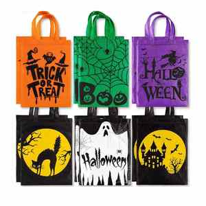 Custom Holiday Party Prank Skull <b>Pumpkin</b> Witch Candy Reusable Non Woven Tote Halloween Gift Bag for Kids - Product Image 1
