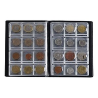 Album de collection de pièces de monnaie en PVC de haute qualité à 12 pochettes - 3x3cm/1.2x1.2 pouces, avec fermeture à clip, style tendance, carte personnalisable