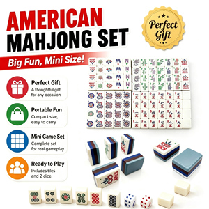 สินค้าในสต็อกของ AmericanI Wholesale Luxury Acrylic ชุดไพ่นกกระจอก 4 ชั้น ป้องกันการซีดจาง ลายสลักเลเซอร์ทันสมัย สีน้ำเงินกรมท่า สไตล์อเมริกัน - Product Image 1