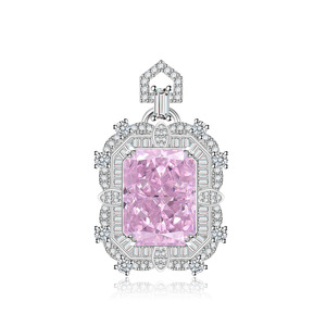 Collier pour femme en argent plaqué, pendentif fleur de glace, zircon multicolore, version haut de gamme - Product Image 3