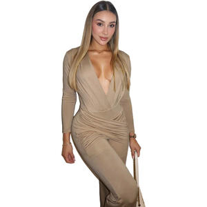 Nouvelle <span class=keywords><strong>combinaison</strong></span> évasée sexy à manches longues et à coupe ajustée pour femmes - Product Image 5