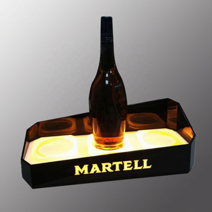 Présentoir à vin pour 3 bouteilles avec éclairage LED – Vitrine en acrylique illuminée avec impression de logo - Product Image 1