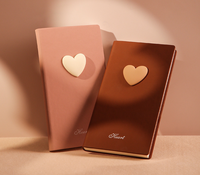 Agenda de Cuero Sintético PU de Alta Calidad con Logotipo Personalizado, Tamaño Delgado con Logotipo de Corazón