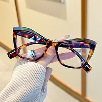 Lunettes de vue anti-lumière bleue unisexe de haute qualité, design rétro œil de chat, verres transparents, monture intégrale en PC, adaptées à toutes les formes de visage