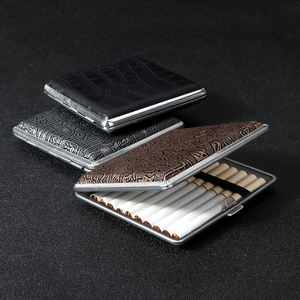 Porta-Cigarros de Metal Futeng 100mm Carteira Caixa para 20 Unidades com Logo Personalizado Pacote de Cigarros em Couro Vintage Estojo de Tabaco Atacado - Product Image 4