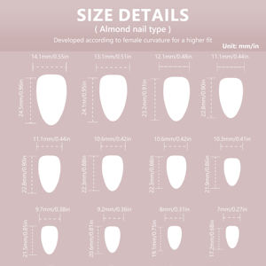 24 Pezzi di Unghie Finte Personalizzate con Colla per Unghie Finte, Unghie Finte a Pressione per Donne, Unghie Finte a Mandorla 3D - Product Image 6