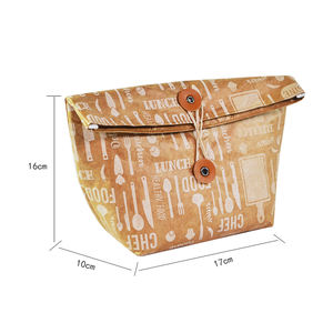 Paquete de papel multiusos, bolsa de papel Kraft impermeable, porta alimentos, bolsa de almuerzo de papel marrón aislado con cubierta de rollo - Product Image 5