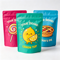 Sachets alimentaires colorés recyclables en PE avec fermeture éclair pour aliments pour animaux, conserves, bonbons et thé - Papier kraft/OPP/MOPP laminé