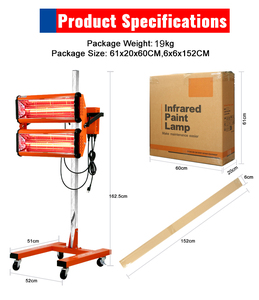 Funisi Bán Hàng Nóng Hồng Ngoại Sơn Chữa Đèn Sơn Khô Sóng Ngắn 2600W 110V/220V IR Đèn Cho Thân Xe - Product Image 3