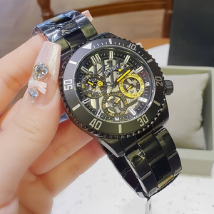 도매 SATSIY GW0488G1 남성 비즈니스 스포츠 시계 블랙 스켈레톤 포인터 다기능 크로노그래프 광택 스테인리스 스틸 - Product Image 5