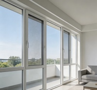 Ventana Corredera Moderna con Marco de Plástico y Vidrio, Ventanas de Policarbonato, Aluminio y PVC con Mosquitera, Ventanas Abatibles Personalizadas de Ahorro Energético