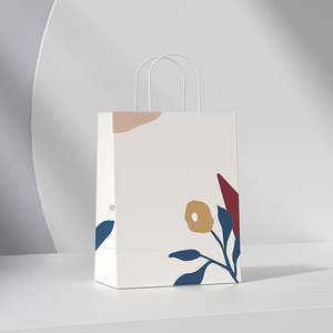 Custom Printed Logo Durable Recyclable Takeaway Fast Food <b>Paper</b> <b>Bag</b> Coffee Carry White <b>Brown</b> Kraft <b>Paper</b> Shopping <b>Bags</b> Cotton - Product Image 2