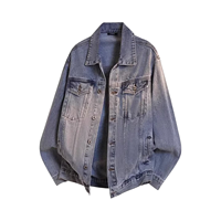 Veste en jean pour homme, style rétro bleu délavé, fabrication OEM/ODM, logo personnalisable, prix de gros, style vintage