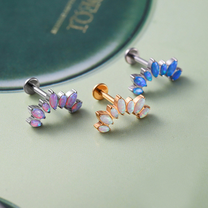 YS Schmuck Maßgefertigte Geometrische Titan-Labret-Ohrringe ASTM F136 Piercing Innengewinde Helix Tragus Lobe Flacher Rücken für Kinder - Product Image 3