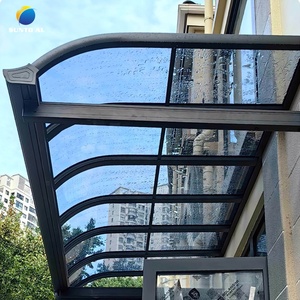 SUNTO auvent extérieur porte vitrée coulissante Pergola PC panneau Anti-UV étanche persienne toit cadre soleil pluie Protection voiture Parking - Product Image 1
