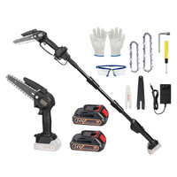 Gergaji Tiang Tanpa Kabel 2-in-1 Mini Chainsaw Listrik DIY Kelas Industri Motor Sikat Tembaga Murni Baterai 21V 1500mAh Dapat Disesuaikan