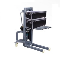 Chariot élévateur électrique portable 300 kg 1,6 m avec batterie plomb-acide et pneus pleins, pour levage d'équipements de sonorisation et d'éclairage de scène, mobile, détachable, petit modèle