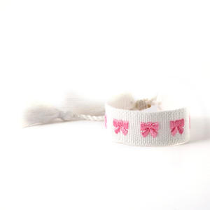 Factory Custom Bow Woven Freundschaft bänder Verstellbares geflochtenes Freundschaft armband mit Quasten - Product Image 5