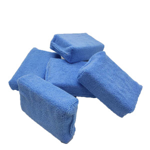 Éponge applicatrice rectangulaire en microfibre <span class=keywords><strong>pour</strong></span> detailing automobile, tampon de lavage et de polissage 13x9x4cm - Product Image 2