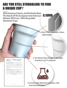 Taza de Aluminio Clásica Desechable de 9oz, 16oz, 20oz para Café y Cerveza, Ligera y Ecológica, Ideal para Campamentos, Bodas y Fiestas - Product Image 6