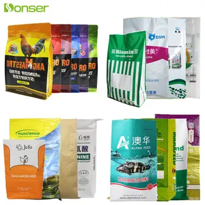 Feed Bag 20 Kg 25 Kg 50 Kg Factory Wholesale Custom Animal/Aquatic/Poultry Feed/Fertilizer Food Bagging PP Wovwn Package Bags