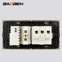 Prise murale intelligente BAOBEN EU - Charge rapide Type C, panneau d'interrupteurs modulaire doré pour la maison/le bureau