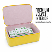 Étui de transport et de rangement robuste pour jeu de Mahjong avec fermeture éclair, doublure intérieure en velours doux pour la protection et le stockage des tuiles