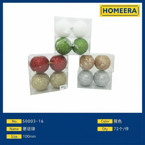 Haute qualité 10cm diamètre couleur assortie mousse boules de noël forme de cercle pour décor personnalisé Pack 2 gros 72 boîtes/Carton - Product Image 1