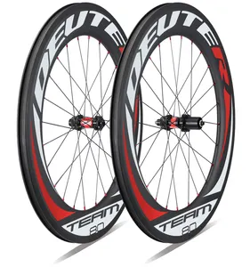 TEAM 80 Carbon Fiber Bicycle Wheel Road 700C DT SWISS 180S/240S/350S Hubs Sapim CX-ray flat Spokes Bicycle parts