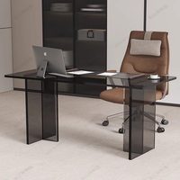 Bureau de direction rectangulaire moderne de luxe personnalisable en acrylique, table d'étude suspendue pour ordinateur portable, table de négociation, table de réunion longue, simple