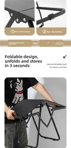 โต๊ะพับสำหรับตั้งแคมป์กลางแจ้งแบบโลหะทันสมัย - ทนทาน น้ำหนักเบา พับเก็บได้ ป้องกันรังสียูวี และสามารถวางซ้อนกันได้ เหมาะสำหรับใช้ในลานบ้านและสวนสาธารณะ - Product Image 4