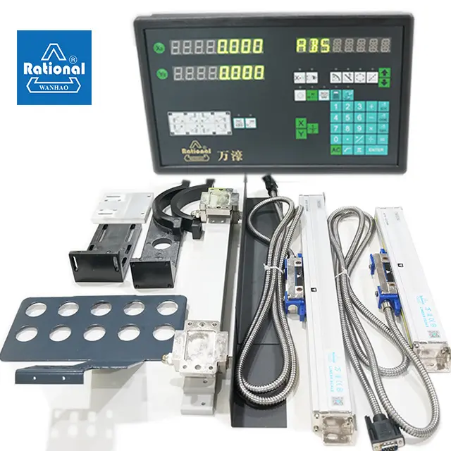 Escala lineal de precisión Rational para fresadora, pantalla Digital de lectura DRO de 2 ejes, 300mm y 900mm de longitud de viaje, 11,8 + 35,4 pulgadas