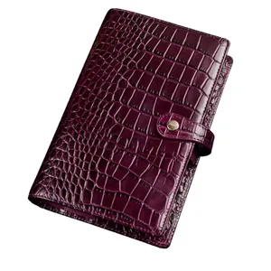 Custom Pu Leather Crocodile Budget Binder A6A5A7 Notebook With 6 Golden Rings Wallet Planner Binder