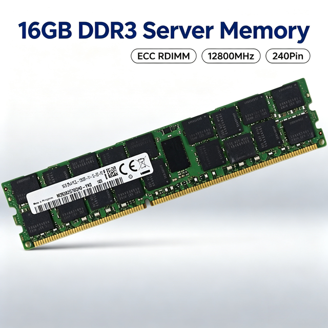 16GB DDR3 1600MHz ECC REG RDIMM PC3L-12800R 2Rx4 Server RAM 240Pin Memory for X79 LGA2011 Workstation Server