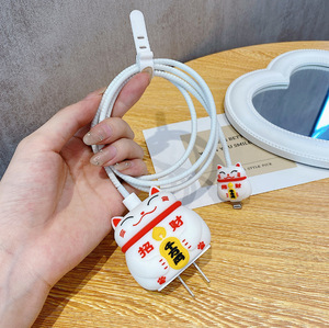 Vỏ Bảo Vệ Cáp Dữ Liệu Hoạt Hình Chống Vỡ 20W Cho Điện Thoại Di Động Apple Bộ Sạc Silicon Cuộn Dây Bảo Vệ Cáp USB - Product Image 6