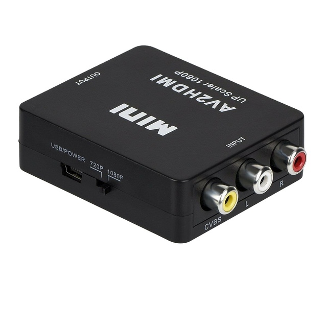 For 1080P AV2 to HD Composite CVBS 3RCA AV to HD Video Upscaling Converter Adapter HD Cable