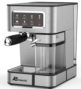 Machine à café électrique programmable Anbolife, réservoir à lait en acier inoxydable, 1400W, machine à cappuccino à une touche, mousseur automatique - Product Image 5