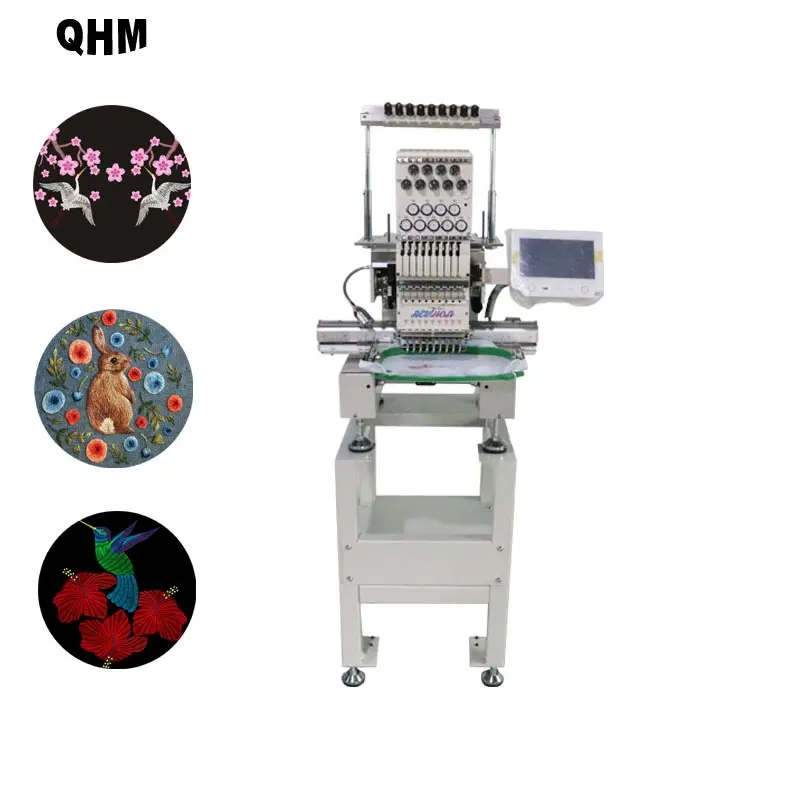 QHM MINIキャップコンピューター刺繍機Tシャツミシンコンピューター刺繍機機能しやすい