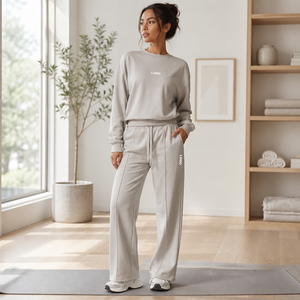 Women 2pcs Yoga Set <b>Long</b> Sleeve Top Tank Jogger Sweatpants Sweatshirt Sports Bra Gym Workout Fitness Clothing - Product Image 1
