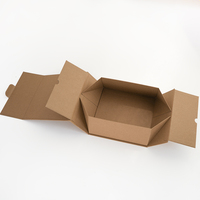 Boîte d'emballage express en papier kraft brun pliable avec logo personnalisable pour l'emballage de cadeaux, de vêtements et de chaussures