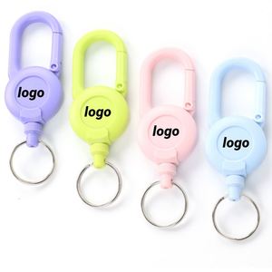 Custom Logo Promotion Latest Practical <b>Elastic</b> Pull <b>Cord</b> Keyholder Ring Extended Length & AntiLoss Design for Everyday Carry - Product Image 1