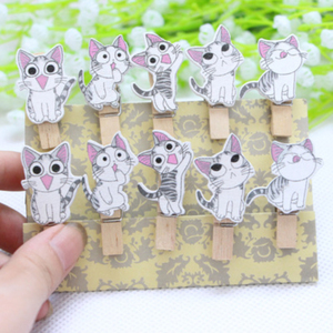 Cancelleria Del Fumetto di Legno <span class=keywords><strong>Graffetta</strong></span> FAI DA TE Decorativi Carino Mini di Legno Foto Clip di Carta - Product Image 2